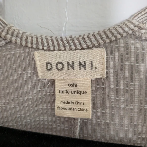 DONNI. for Anthropologie Taupe Ribbed Open Front Cardigan Duster - Picture 5 of 6